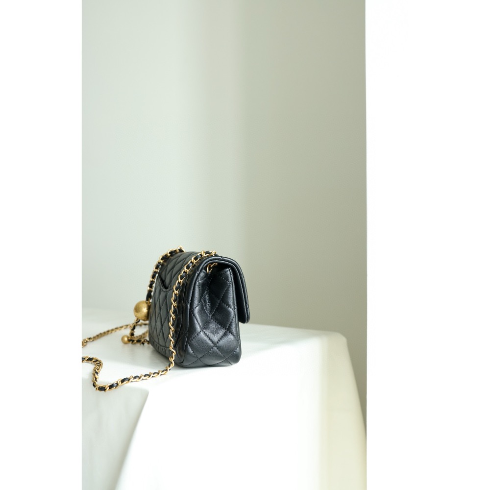 最新版小金球Cf方胖子 全新同步專櫃 現貨🆕原廠ZP皮配最高版全銅定制復古鎏金金屬球 最特別的就是菱格紋的小金球-細節圖5