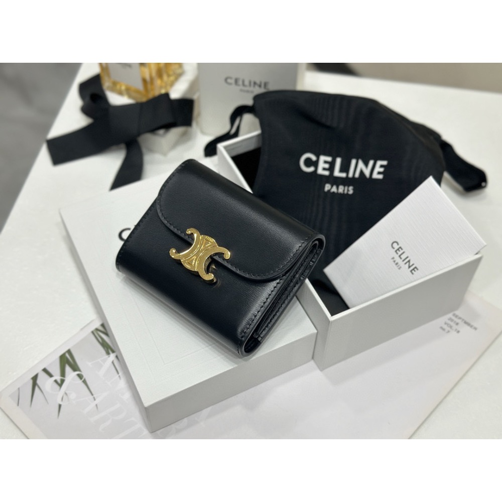 𝑻𝑹𝑰𝑶𝑴𝑷𝑯𝑬小號亮澤光滑羊皮革翻蓋錢包❗️推薦一款超級無敵的小可愛-細節圖2