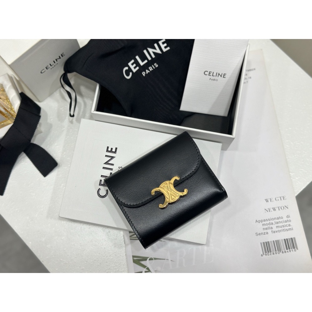 𝑻𝑹𝑰𝑶𝑴𝑷𝑯𝑬小號亮澤光滑羊皮革翻蓋錢包❗️推薦一款超級無敵的小可愛-細節圖3