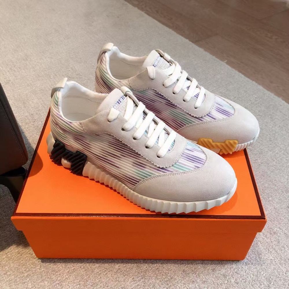 【Hermes 愛馬仕】H家giga情侶款拼色小白鞋休閒運動鞋。〰️英倫復古設計！上腳舒適，簡單大方，很輕便-細節圖2