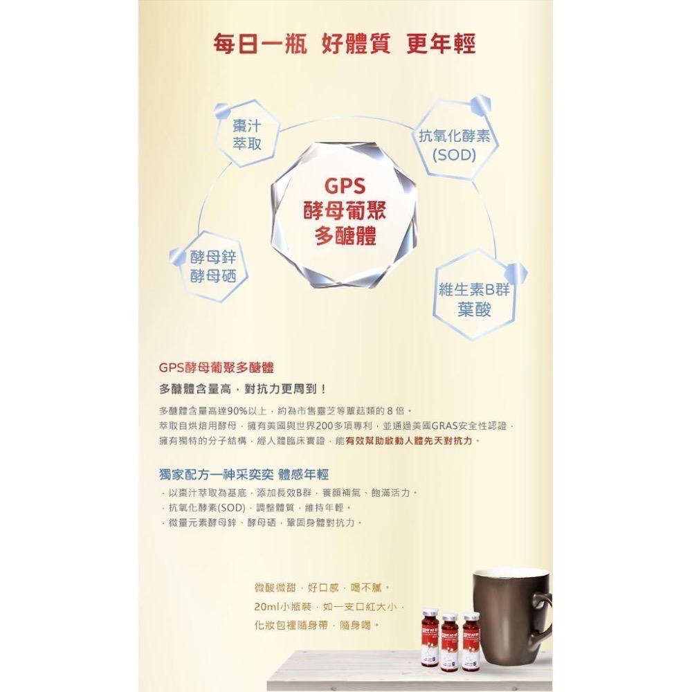 實體藥局!原廠公司貨!【生機生技】 Super超級好抗GPS酵母葡聚多醣體飲 10瓶/盒 超級好抗 酵母葡聚多醣-細節圖4