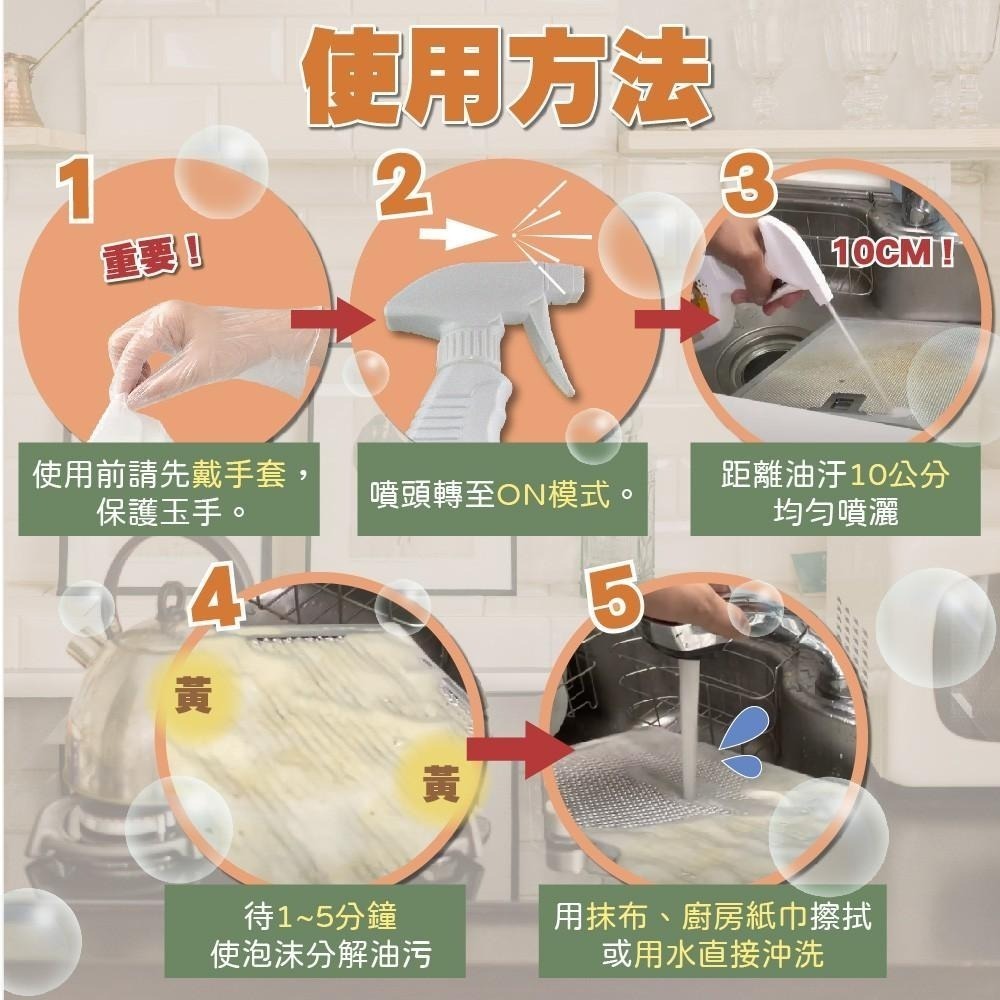 【速效除油】廚房除油劑 熊潔淨 廚房 清潔劑 去油汙 500ML-細節圖5