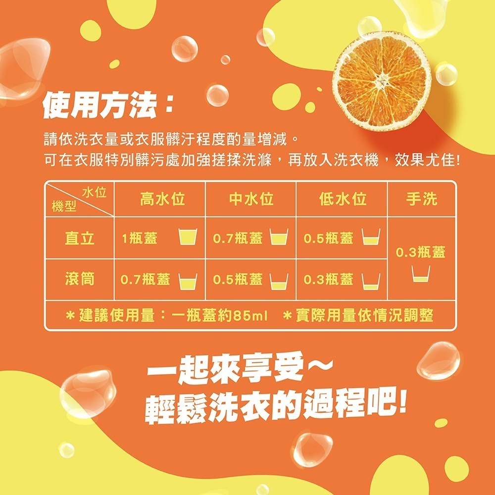輕身体艷 柑橘植萃 洗衣精補充包 1.8kg 台灣製洗衣精 全效洗衣精 小蘇打洗衣精 去污洗衣 妮絲小舖-細節圖6