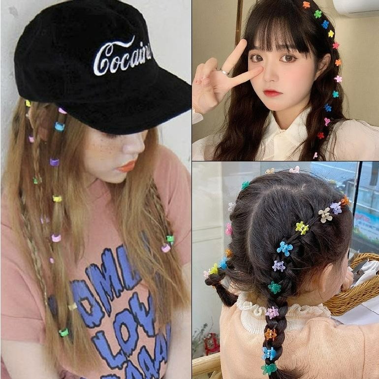 【台灣現貨】韓版糖果色豆豆夾 造型迷你小抓夾 兒童髮飾 泫雅風 編髮 可愛造型 豆豆扣小辮子 嘻哈風 小髮夾髮飾頭飾 女-細節圖2