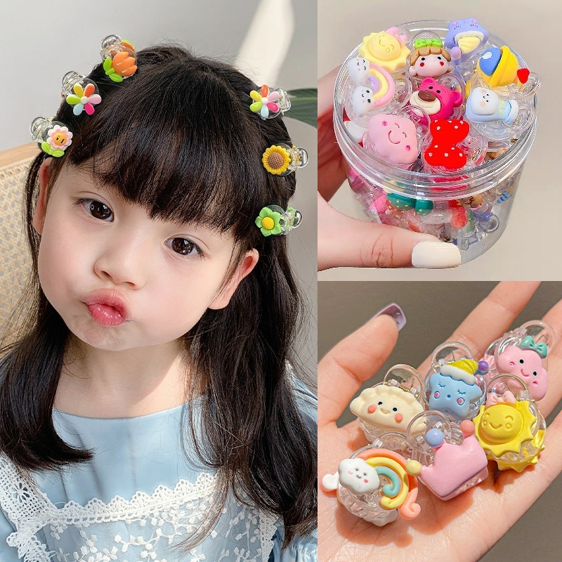 【台灣現貨】韓版糖果色豆豆夾 造型迷你小抓夾 兒童髮飾 泫雅風 編髮 可愛造型 豆豆扣小辮子 嘻哈風 小髮夾髮飾頭飾 女-細節圖10