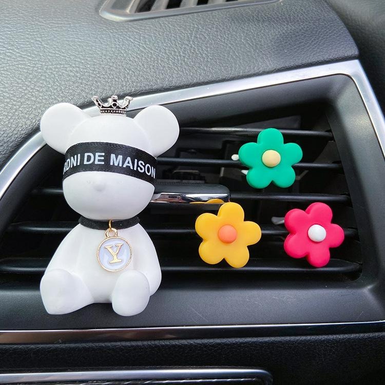 【台灣現貨】可愛小花造型車載香薰擴香石 汽車空調出風口香氛 五瓣花小雛菊花朵精油香薰薰香 車用車上芳香用品 KC507-細節圖4