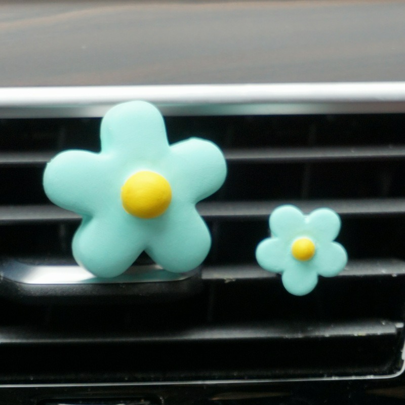 【台灣現貨】可愛小花造型車載香薰擴香石 汽車空調出風口香氛 五瓣花小雛菊花朵精油香薰薰香 車用車上芳香用品 KC507-規格圖11