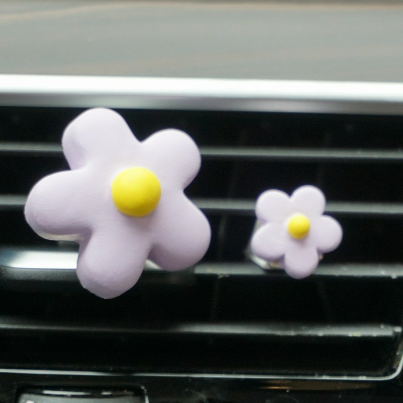 【台灣現貨】可愛小花造型車載香薰擴香石 汽車空調出風口香氛 五瓣花小雛菊花朵精油香薰薰香 車用車上芳香用品 KC507-規格圖11