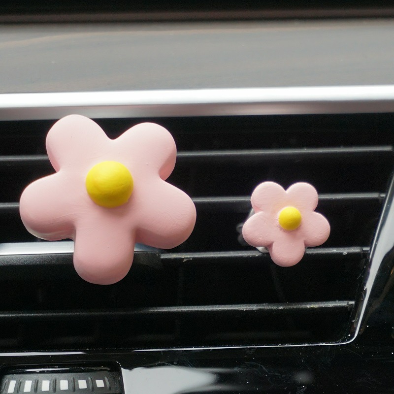 【台灣現貨】可愛小花造型車載香薰擴香石 汽車空調出風口香氛 五瓣花小雛菊花朵精油香薰薰香 車用車上芳香用品 KC507-規格圖11