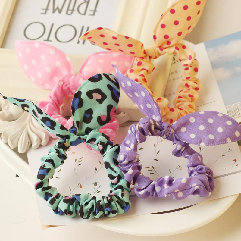 【台灣現貨】韓國蝴蝶結兔耳朵髮圈髮束 髮飾 橡皮筋 大腸圈 小腸圈髮飾 可愛造型 丸子頭 公主頭 包包頭 兔子耳朵髮圈-細節圖2