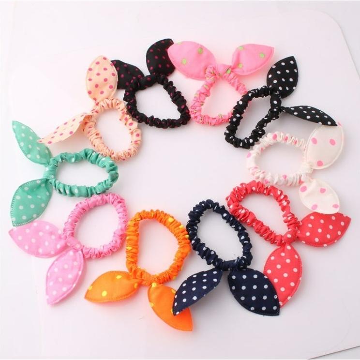 【台灣現貨】韓國蝴蝶結兔耳朵髮圈髮束 髮飾 橡皮筋 大腸圈 小腸圈髮飾 可愛造型 丸子頭 公主頭 包包頭 兔子耳朵髮圈-細節圖7