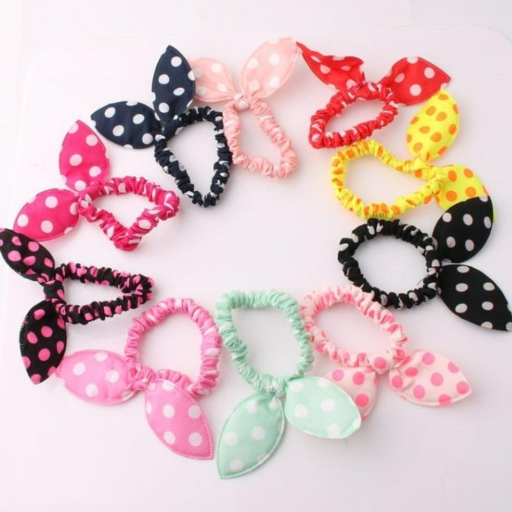 【台灣現貨】韓國蝴蝶結兔耳朵髮圈髮束 髮飾 橡皮筋 大腸圈 小腸圈髮飾 可愛造型 丸子頭 公主頭 包包頭 兔子耳朵髮圈-細節圖8