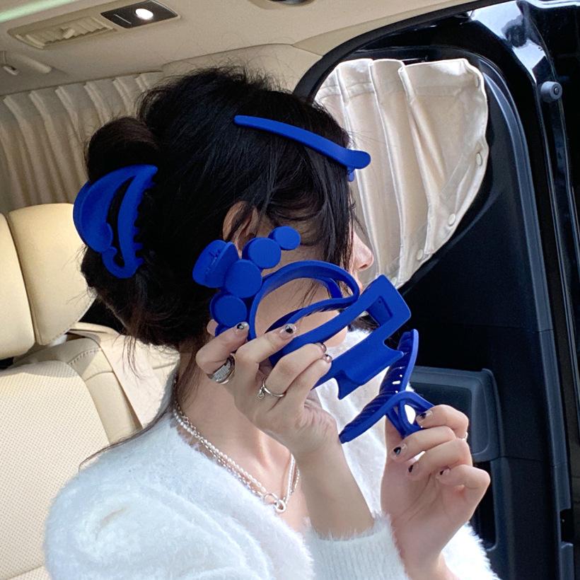 【台灣現貨】(多款) PV鯊魚抓夾 韓國網紅簡約一字抓夾 邊夾髮夾包頭 塑膠壓克力 鯊魚夾抓夾髮飾夾子盤髮抓夾大髮抓-細節圖4