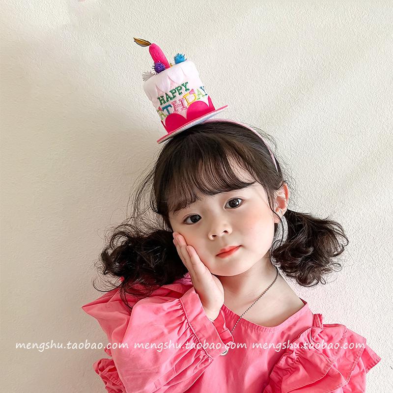 【台灣現貨】韓國ins兒童生日蛋糕蠟燭造型生日帽髮箍 派對裝扮拍照上傳 生日裝扮 派對造型用品 慶祝生日 親子情侶裝扮-細節圖4