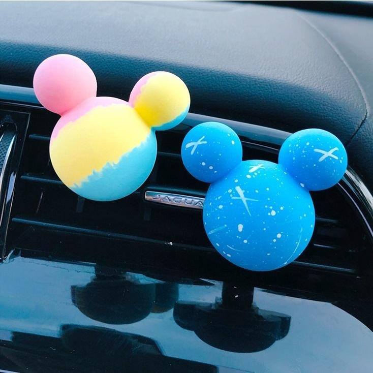 【台灣現貨】彩色可愛鼠造型汽車空調出風口香氛 車載精油香薰擴香石 車用薰香 香水芳香 車內飾品擺件裝飾用品 糖果色馬卡龍-細節圖2