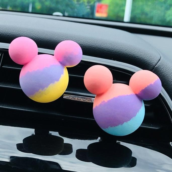 【台灣現貨】彩色可愛鼠造型汽車空調出風口香氛 車載精油香薰擴香石 車用薰香 香水芳香 車內飾品擺件裝飾用品 糖果色馬卡龍-細節圖6