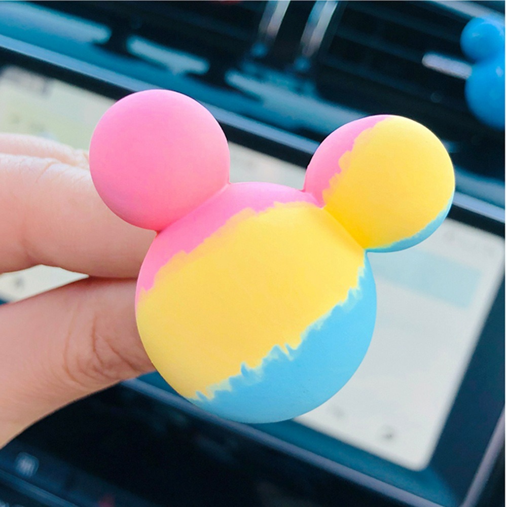 【台灣現貨】彩色可愛鼠造型汽車空調出風口香氛 車載精油香薰擴香石 車用薰香 香水芳香 車內飾品擺件裝飾用品 糖果色馬卡龍-規格圖6