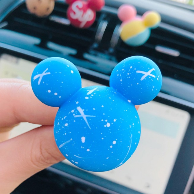 【台灣現貨】彩色可愛鼠造型汽車空調出風口香氛 車載精油香薰擴香石 車用薰香 香水芳香 車內飾品擺件裝飾用品 糖果色馬卡龍-規格圖6