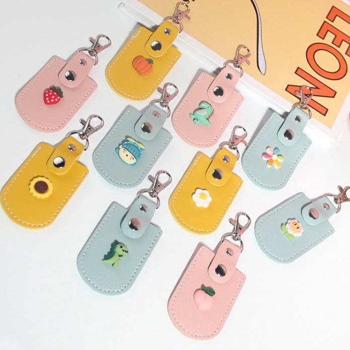 【台灣現貨】立體卡通造型感應扣保護套 鑰匙圈 磁扣套 感應卡套 門禁卡套 掛繩 磁卡保護 長方型 皮革材質-細節圖4