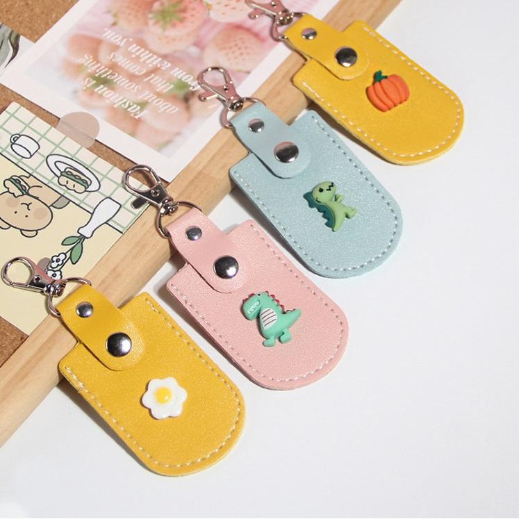 【台灣現貨】立體卡通造型感應扣保護套 鑰匙圈 磁扣套 感應卡套 門禁卡套 掛繩 磁卡保護 長方型 皮革材質-細節圖7