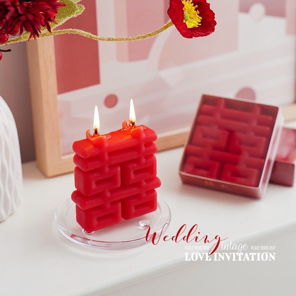 【台灣現貨】紅色囍字雙喜香薰蠟燭 婚禮裝飾伴手禮 大豆蠟精油香氛蠟燭 結婚用品婚禮裝飾 新婚禮物喜宴布置 新婚誌慶-細節圖8