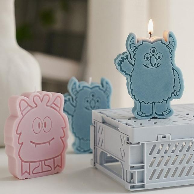 【台灣現貨】萌萌可愛馬卡龍小怪獸香薰蠟燭 手作天然大豆蠟精油香氛手工蠟燭 薰香香氛 創意裝飾擺件 禮物伴手禮桌上創意擺設-細節圖6