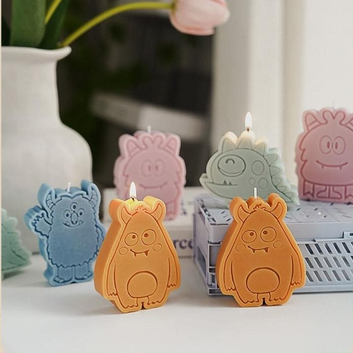 【台灣現貨】萌萌可愛馬卡龍小怪獸香薰蠟燭 手作天然大豆蠟精油香氛手工蠟燭 薰香香氛 創意裝飾擺件 禮物伴手禮桌上創意擺設-細節圖7