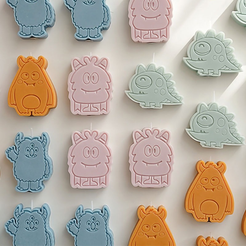 【台灣現貨】萌萌可愛馬卡龍小怪獸香薰蠟燭 手作天然大豆蠟精油香氛手工蠟燭 薰香香氛 創意裝飾擺件 禮物伴手禮桌上創意擺設-細節圖10