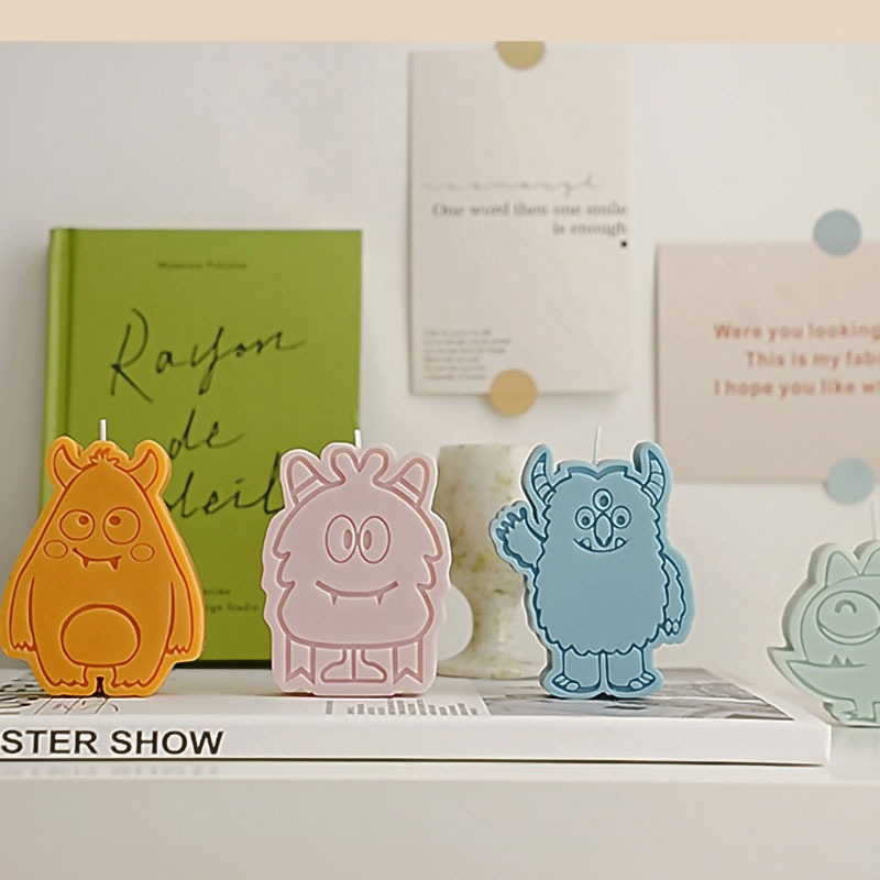 【台灣現貨】萌萌可愛馬卡龍小怪獸香薰蠟燭 手作天然大豆蠟精油香氛手工蠟燭 薰香香氛 創意裝飾擺件 禮物伴手禮桌上創意擺設-細節圖11