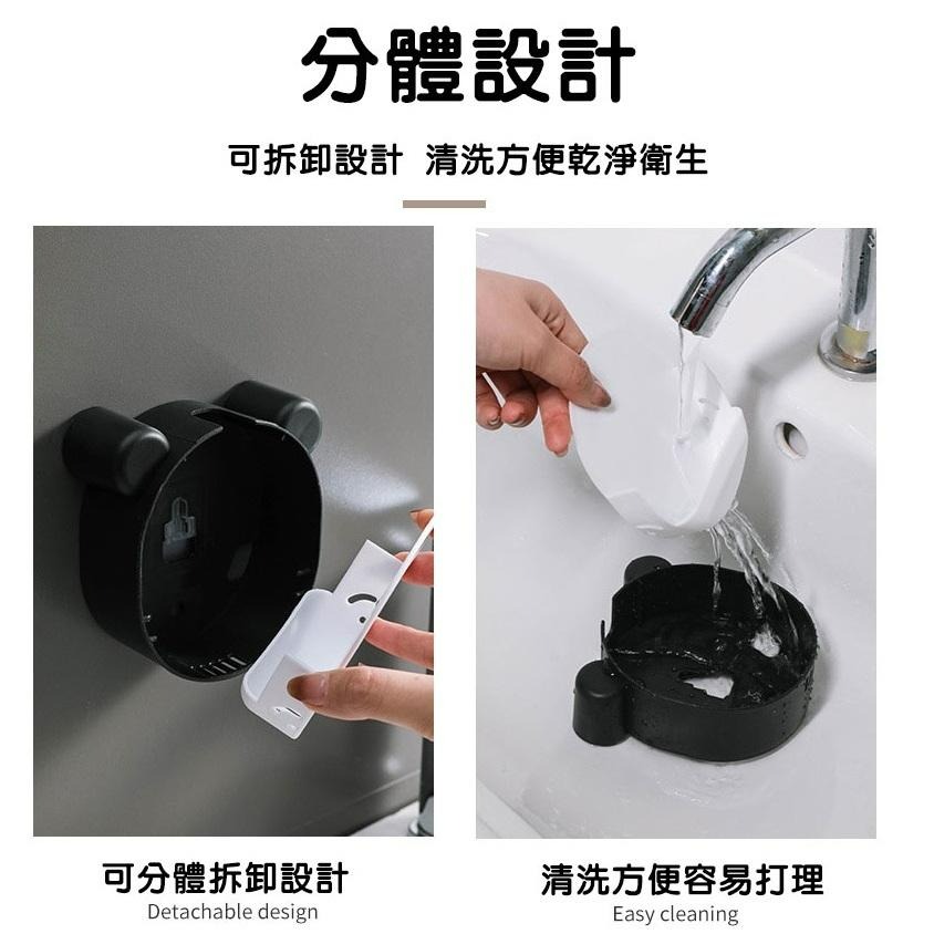 【台灣現貨】可愛卡通造型熊貓肥皂盒 浴室壁掛香皂收納盒收納架 免打孔免丁免釘無痕黏貼上牆瀝水置物架 防潮防水防污-細節圖9