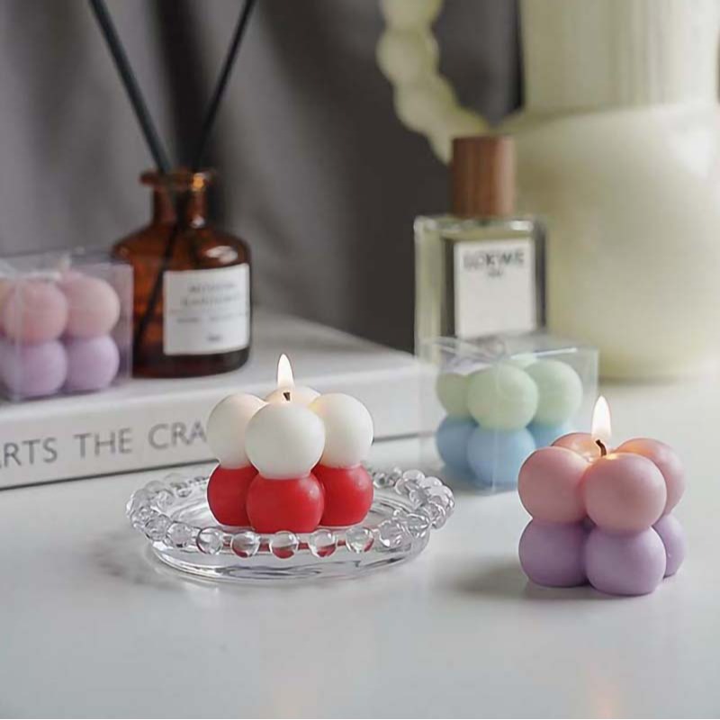 【台灣現貨】馬卡龍色系漸變層小魔方香薰蠟燭 薰香香氛手工造型蠟燭 手作天然大豆蠟精油 居家擺設 可愛創意擺件 禮物伴手禮-細節圖9