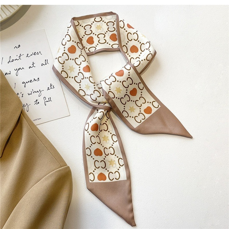 【台灣現貨】雙面印花長條絲巾 雙層小絲巾 領巾 髮帶 綁包包提手 腰帶 東大門 綁帶 配件 包包裝飾 飄帶 圍巾-規格圖11