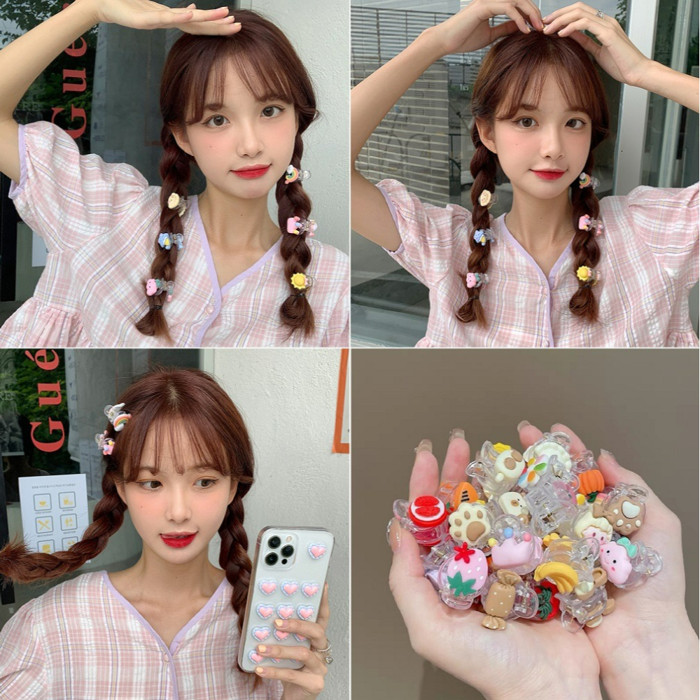 【台灣現貨】爆款樹酯冰透迷你金屬小夾子 卡通可愛造型兒童髮夾 迷你小抓夾 瀏海夾邊頰側邊夾碎髮夾BB夾 寶寶女童髮飾頭飾-細節圖6