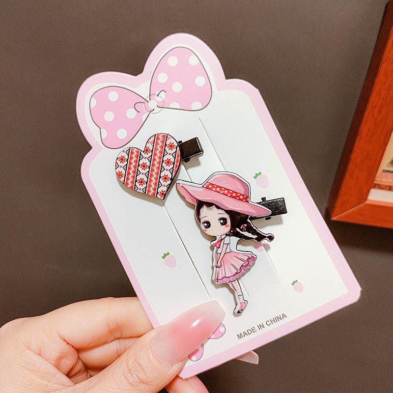 【台灣現貨】韓國卡通公主髮夾兩件組 動漫 水滴可愛女孩卡通造型 髮夾 邊夾 鴨嘴夾 一字夾 精緻甜美 髮飾 女 頭飾夾子-規格圖8