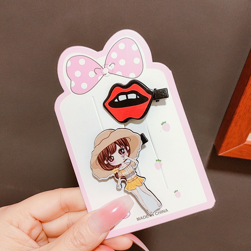 【台灣現貨】韓國卡通公主髮夾兩件組 動漫 水滴可愛女孩卡通造型 髮夾 邊夾 鴨嘴夾 一字夾 精緻甜美 髮飾 女 頭飾夾子-規格圖8