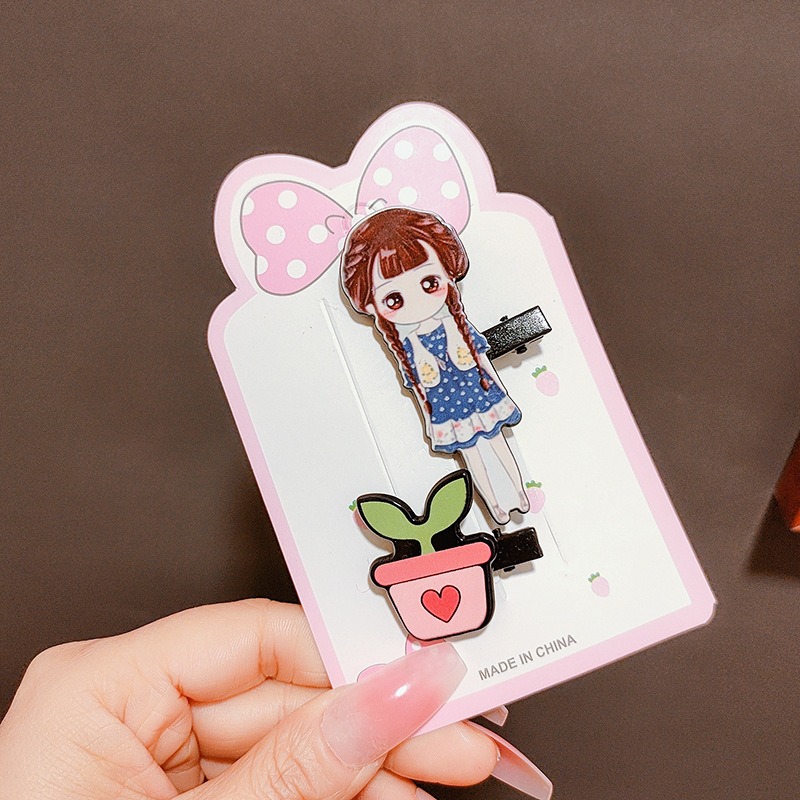 【台灣現貨】韓國卡通公主髮夾兩件組 動漫 水滴可愛女孩卡通造型 髮夾 邊夾 鴨嘴夾 一字夾 精緻甜美 髮飾 女 頭飾夾子-規格圖8