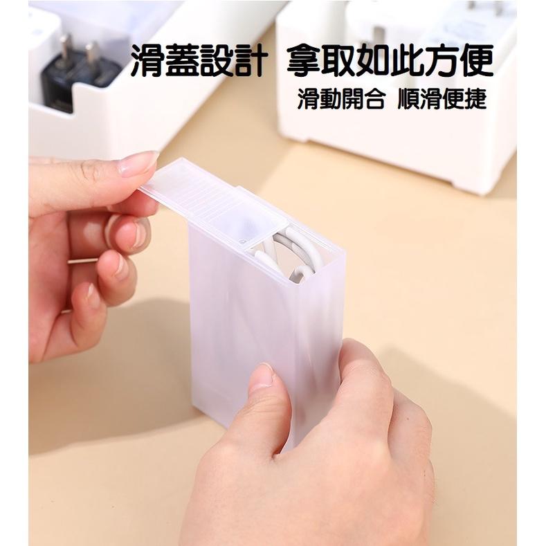 【台灣現貨】數據線收納盒 充電線整理盒 傳輸線收納盒 透明線材收納盒 整理盒 桌上收納 數據線 充電線 Z502-細節圖4