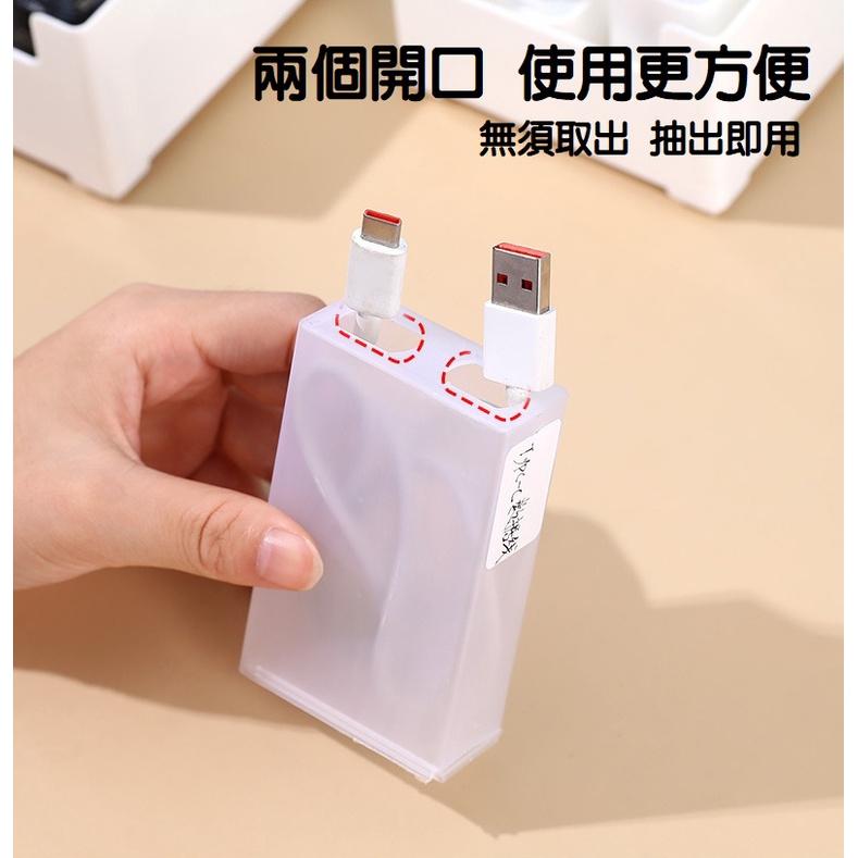 【台灣現貨】數據線收納盒 充電線整理盒 傳輸線收納盒 透明線材收納盒 整理盒 桌上收納 數據線 充電線 Z502-細節圖5