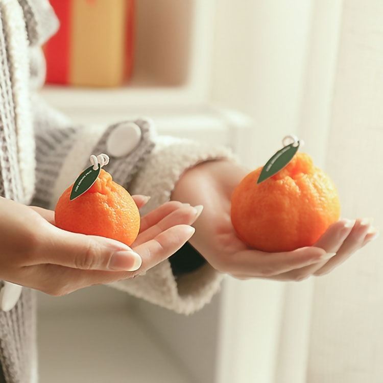 【台灣現貨】大橘大利橘子造型香薰蠟燭 丑橘大豆蠟精油手工香氛蠟燭 仿真水果造型蠟燭 桌上創意擺件 薰香香氛蠟燭 居家擺設-細節圖4