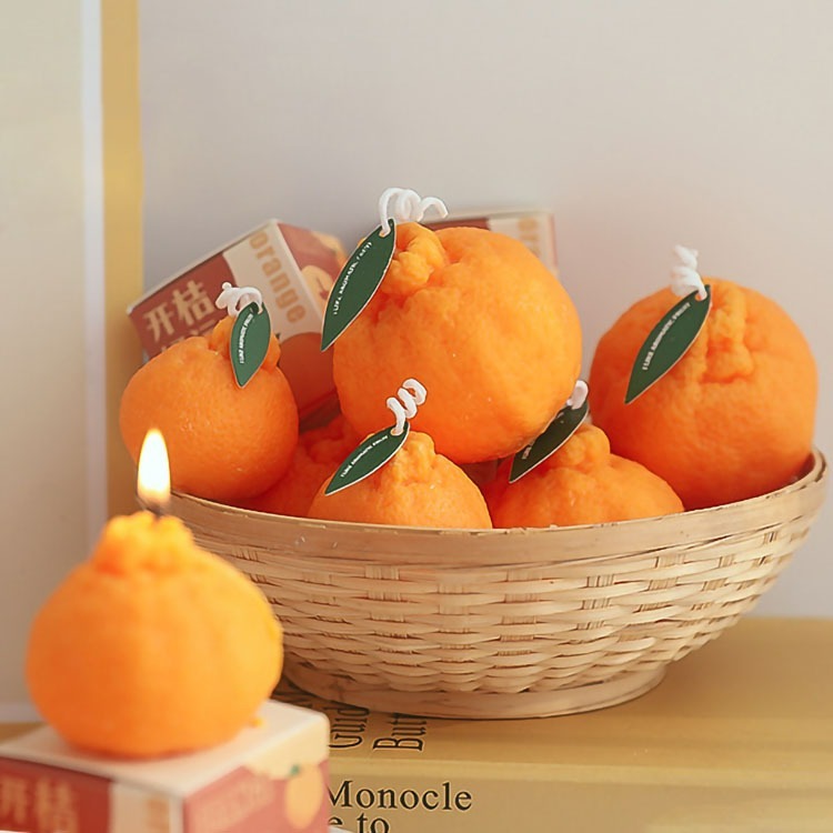 【台灣現貨】大橘大利橘子造型香薰蠟燭 丑橘大豆蠟精油手工香氛蠟燭 仿真水果造型蠟燭 桌上創意擺件 薰香香氛蠟燭 居家擺設-細節圖9