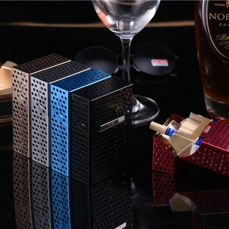 【台灣現貨】磁性扣鏤空金屬收納盒 磁吸式20隻整裝洞洞收納盒 名片盒 磁鐵鐵盒 金屬盒 整包裝 便攜鋁合金 鋁盒-細節圖2