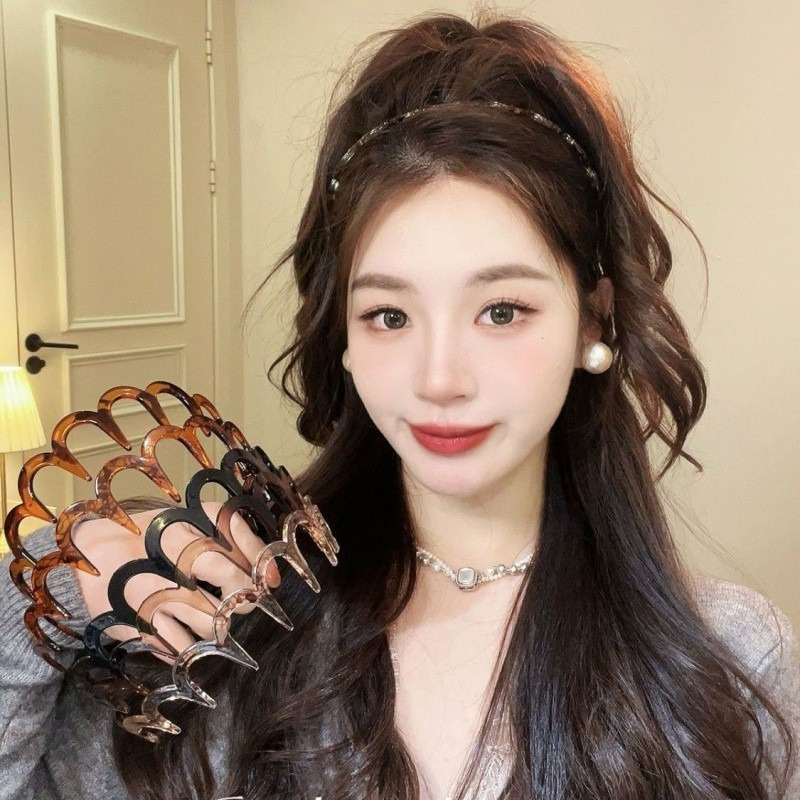 【台灣現貨】顯高顱頂波浪髮箍 頭髮蓬鬆神器 韓系波浪高顱頂髮箍 碎髮波浪髪箍 洗臉髮箍 帶齒髮箍 髮飾頭飾-細節圖2