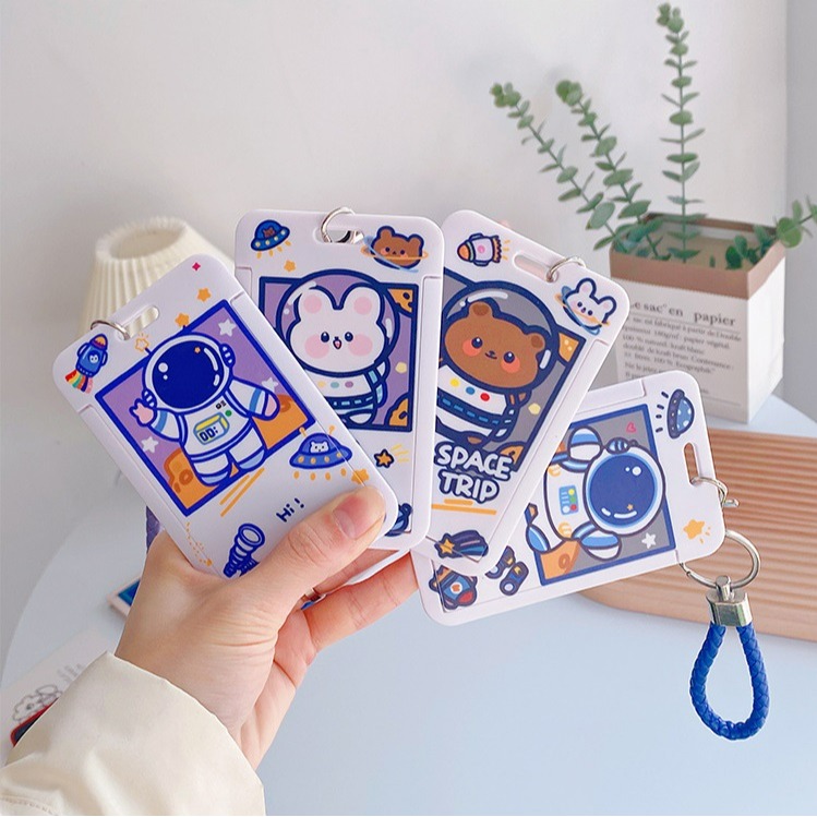 【台灣現貨】 可愛卡通鑰匙圈卡套 創意掛繩卡片保護套 悠遊卡大門感應卡門禁卡 證件夾 卡片套 感應卡套 識別證套 卡夾-細節圖4