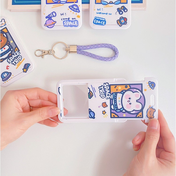 【台灣現貨】 可愛卡通鑰匙圈卡套 創意掛繩卡片保護套 悠遊卡大門感應卡門禁卡 證件夾 卡片套 感應卡套 識別證套 卡夾-細節圖6