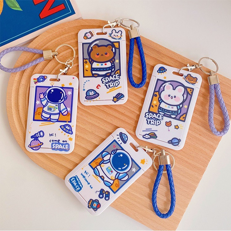 【台灣現貨】 可愛卡通鑰匙圈卡套 創意掛繩卡片保護套 悠遊卡大門感應卡門禁卡 證件夾 卡片套 感應卡套 識別證套 卡夾-細節圖9