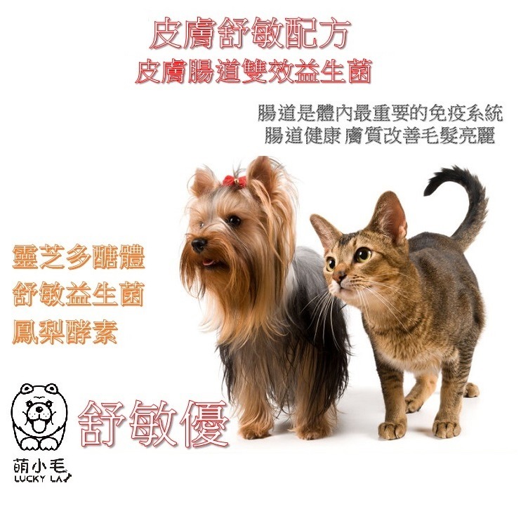 [Lucky LA 萌小毛] 寵物舒敏優皮膚腸胃雙效益生菌 30包/盒 添加靈芝多醣體增強免疫力-細節圖3