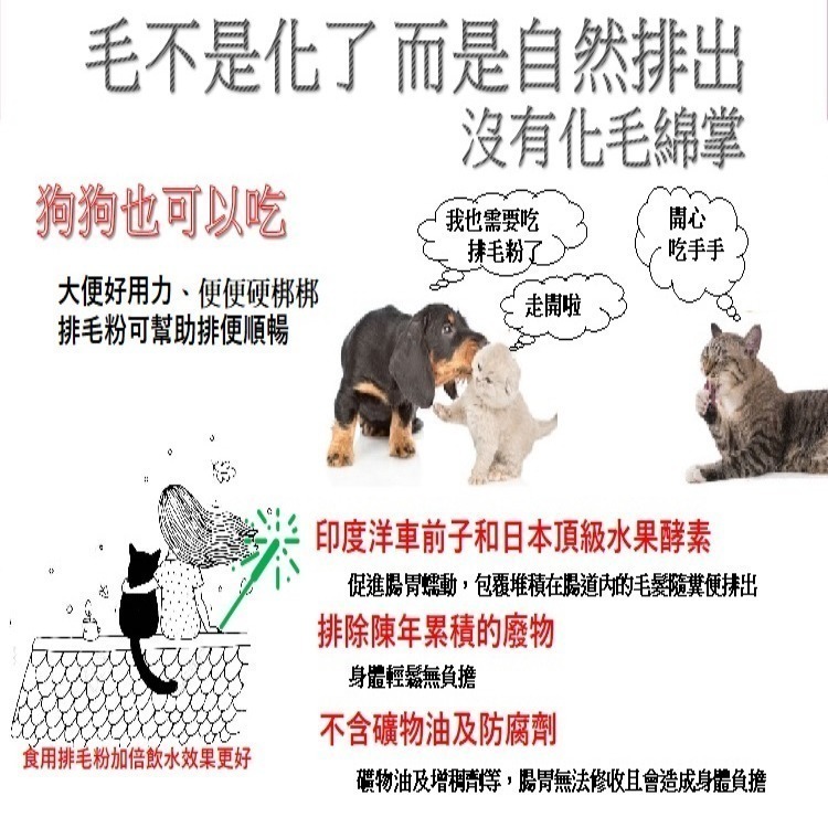 [Lucky LA 萌小毛] 寵物排毛粉 化毛膏 原味及鮮魚 80g 洋車前子 蔬果酵素膳食纖維  便秘排便不順-細節圖6