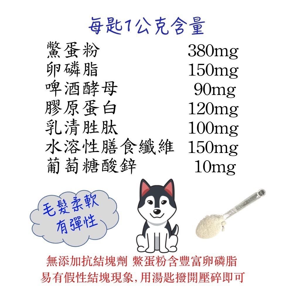 [萌小毛] 寵物護膚鱉蛋爆毛粉80g 寵物爆毛粉-細節圖5