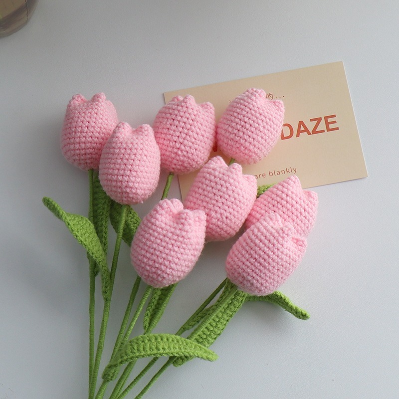 【有飾life】台灣出貨 針織花 編織花 畢業花束 畢業禮物 仿真花 情人節禮物 手工編織花 生日禮物-細節圖2