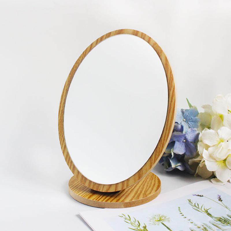 現貨 橢圓木鏡 圓型木鏡 仿原木鏡 折疊鏡 桌上鏡 美容鏡 化妝鏡-細節圖4